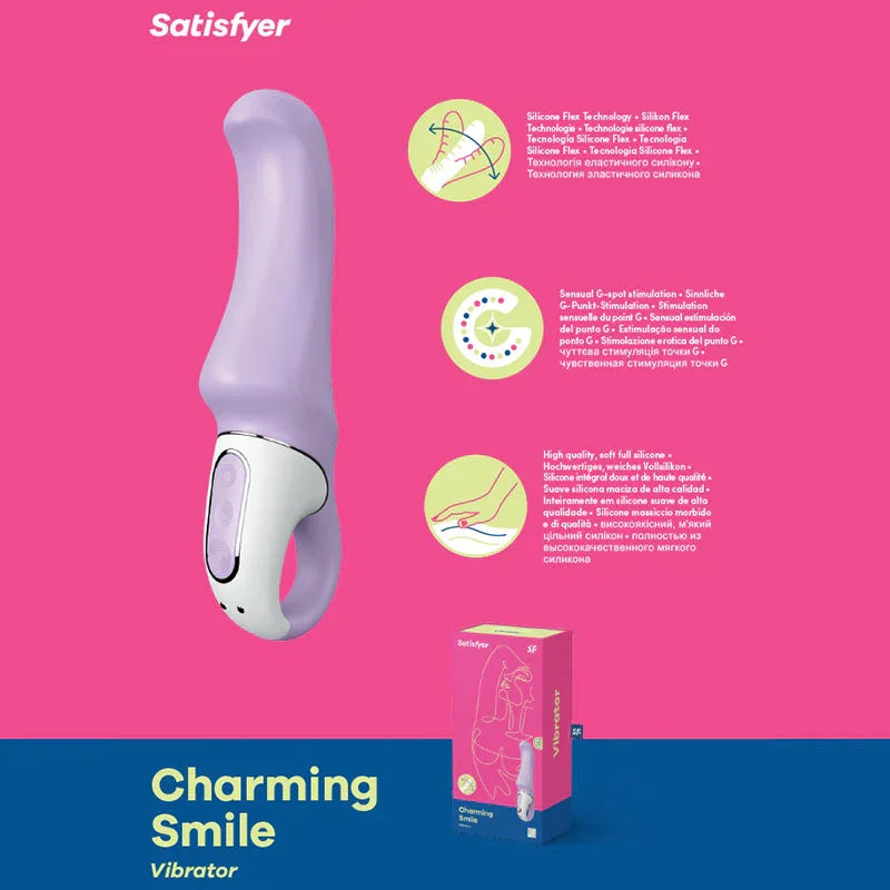Satisfyer Vibes - Charming Smile - Lilac USB Rechargeable Vibrator - Take A Peek