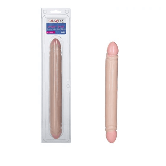 Ivory Duo Smooth Double Dong 12" - Take A Peek