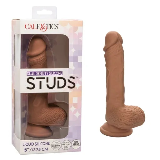 Dual Density Silicone Studs 5”/12.75 cm - Brown - Take A Peek