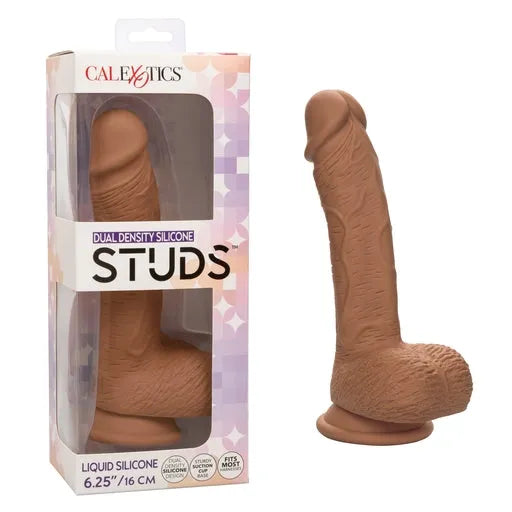 Dual Density Silicone Studs 6.25”/16 cm - Brown - Take A Peek