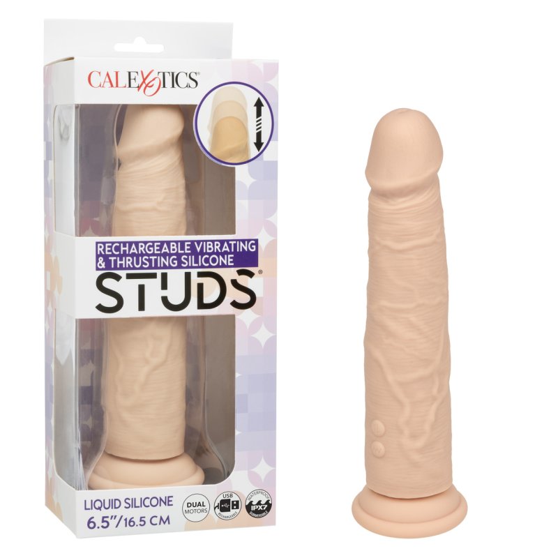 Rechargeable Vibrating & Thrusting Silicone Studs� - Ivory-SE-0257-10-3