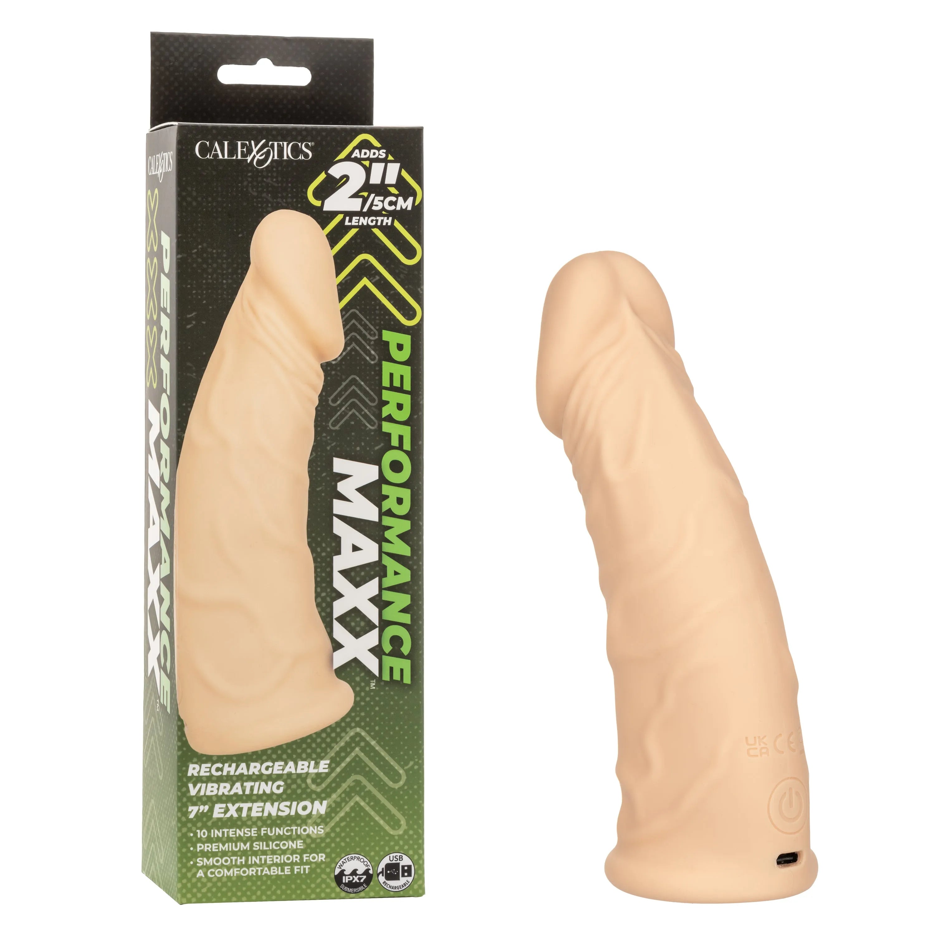 PERFORMANCE MAXX 7" RECHARGEABLE VIBRATING EXTENSION -IVORY - Take A Peek