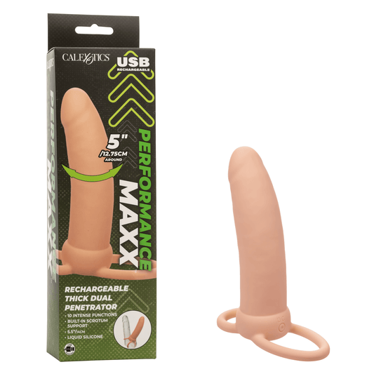 Performance Maxxâ„¢ Rechargeable Thick Dual Penetrator - Ivory - Take A Peek