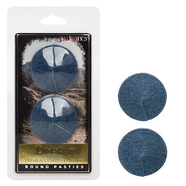 Ride 'Em Premium Denim Collection Round Pasties - Take A Peek