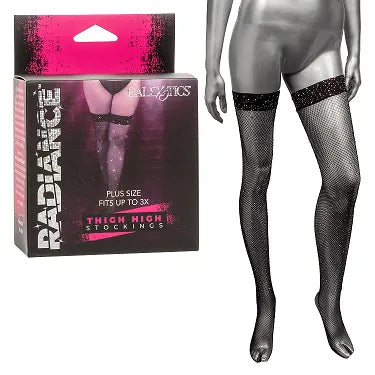 Radiance Plus Size Thigh High Stockings - Take A Peek