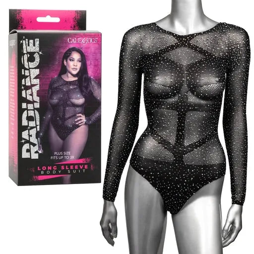 Radiance Plus Size Long Sleeve Body Suit - Take A Peek