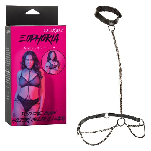 Euphoria Collection Plus Size Chain Halter/Collar & Leash - Take A Peek