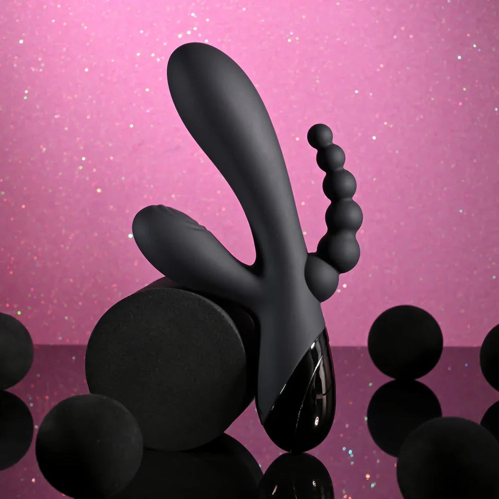 Selopa TRIPLE ACES - 19.7 cm USB Rechargeable Triple Stimulator Vibrator - Take A Peek
