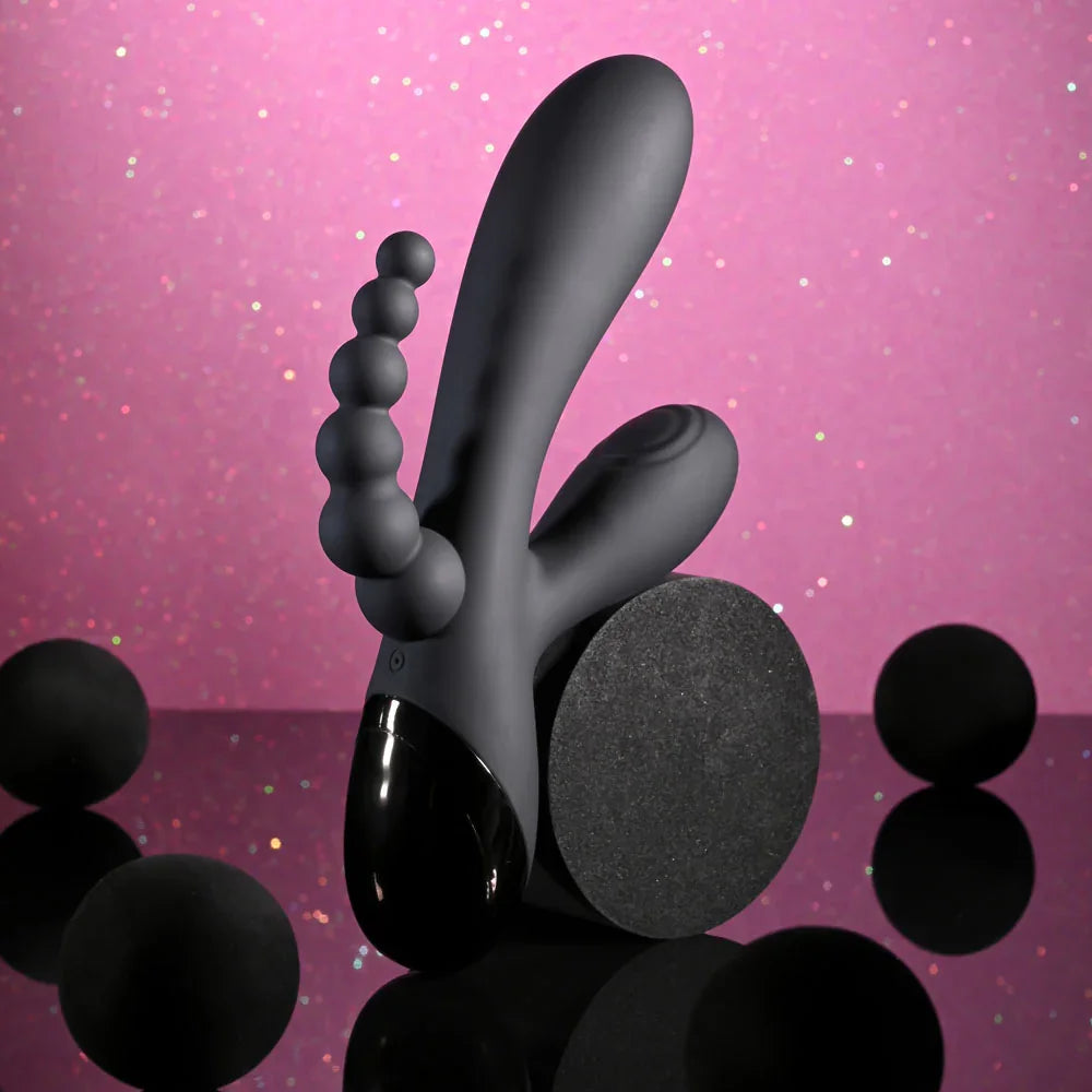 Selopa TRIPLE ACES - 19.7 cm USB Rechargeable Triple Stimulator Vibrator - Take A Peek