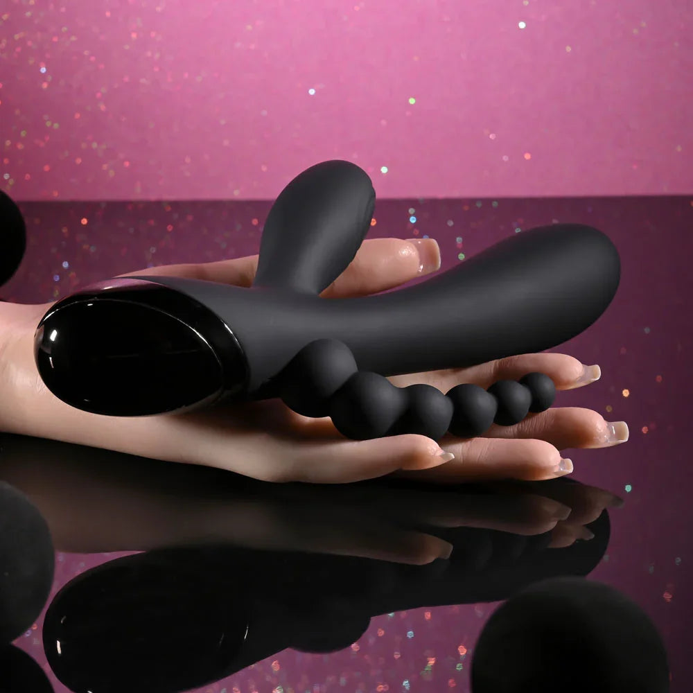 Selopa TRIPLE ACES - 19.7 cm USB Rechargeable Triple Stimulator Vibrator - Take A Peek