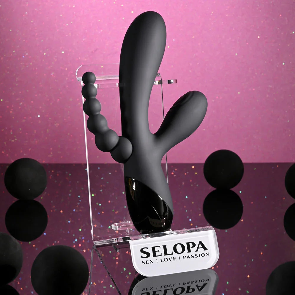 Selopa TRIPLE ACES - 19.7 cm USB Rechargeable Triple Stimulator Vibrator - Take A Peek