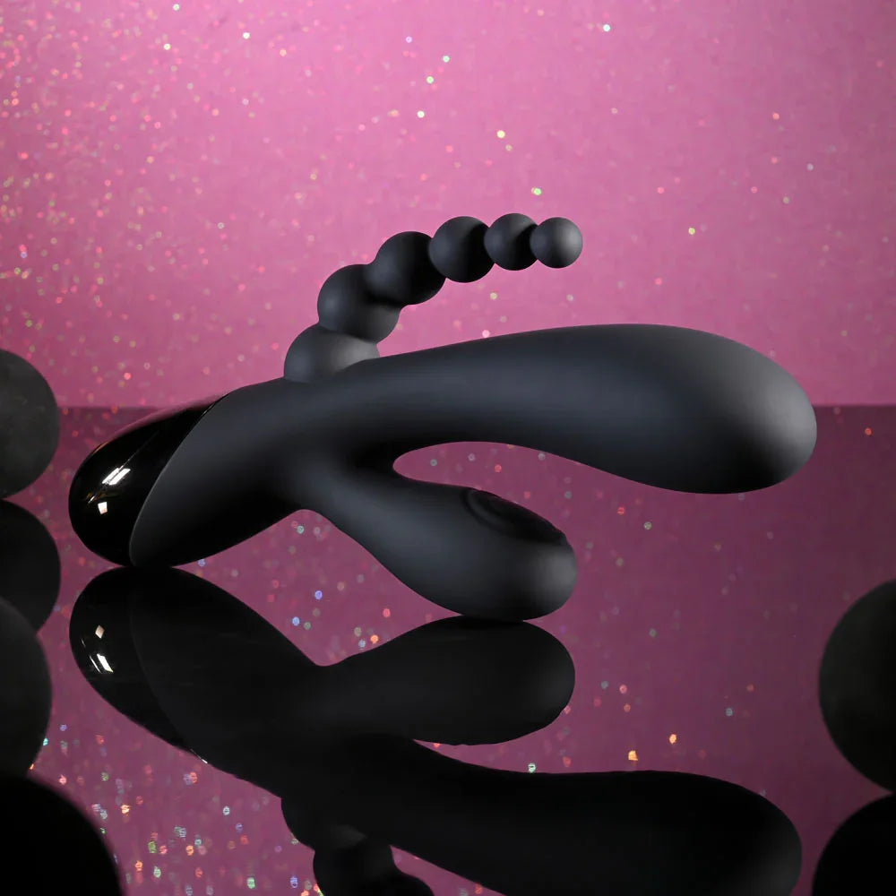 Selopa TRIPLE ACES - 19.7 cm USB Rechargeable Triple Stimulator Vibrator - Take A Peek