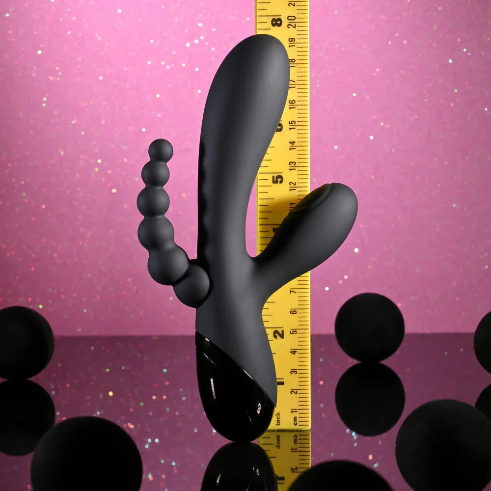 Selopa TRIPLE ACES - 19.7 cm USB Rechargeable Triple Stimulator Vibrator - Take A Peek