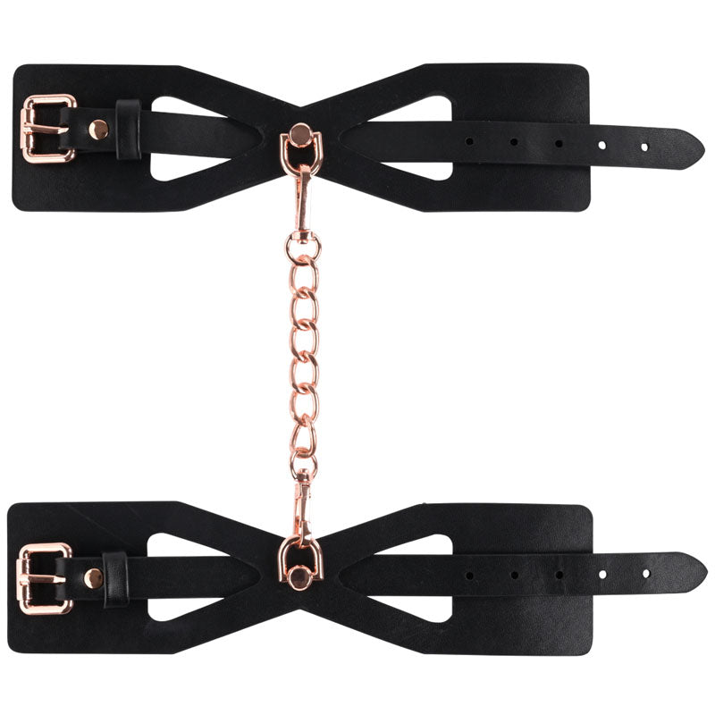 Sex & Mischief Brat Handcuffs - /Rose Gold Restraints - Take A Peek