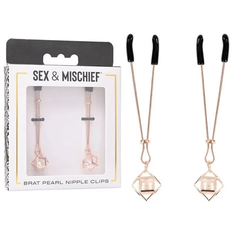 Sex & Mischief Brat Pearl Nipple Clips - Take A Peek