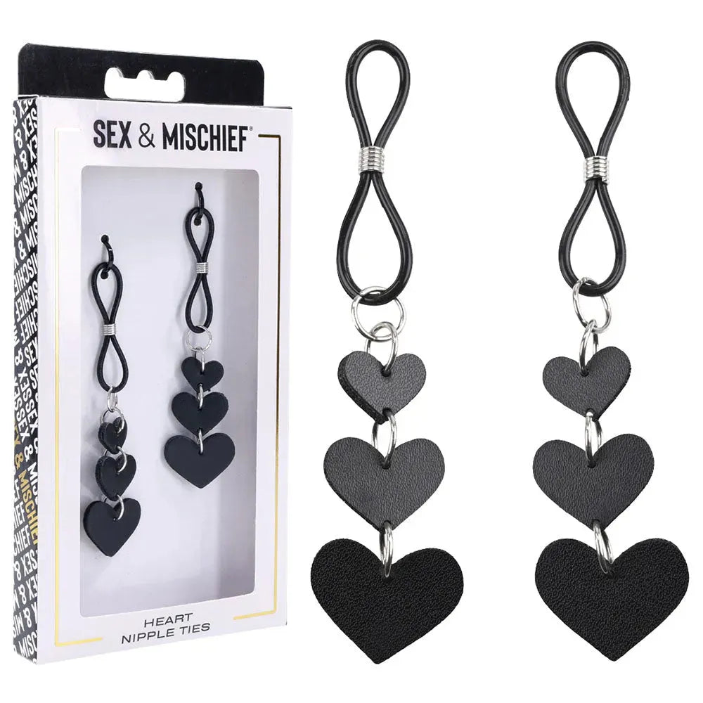 Sex & Mischief Heart Nipple Ties - Take A Peek