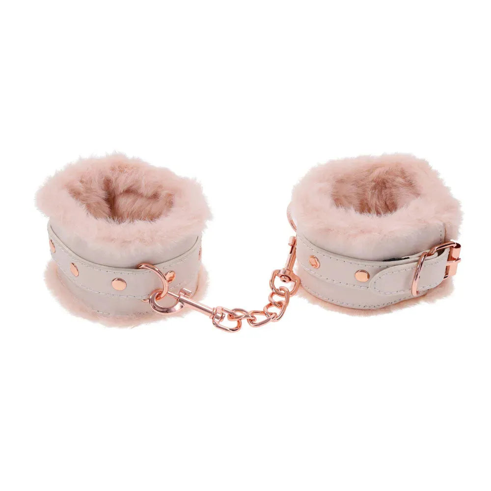 Sex & Mischief Peaches n CreaMe Fur Handcuffs - Take A Peek