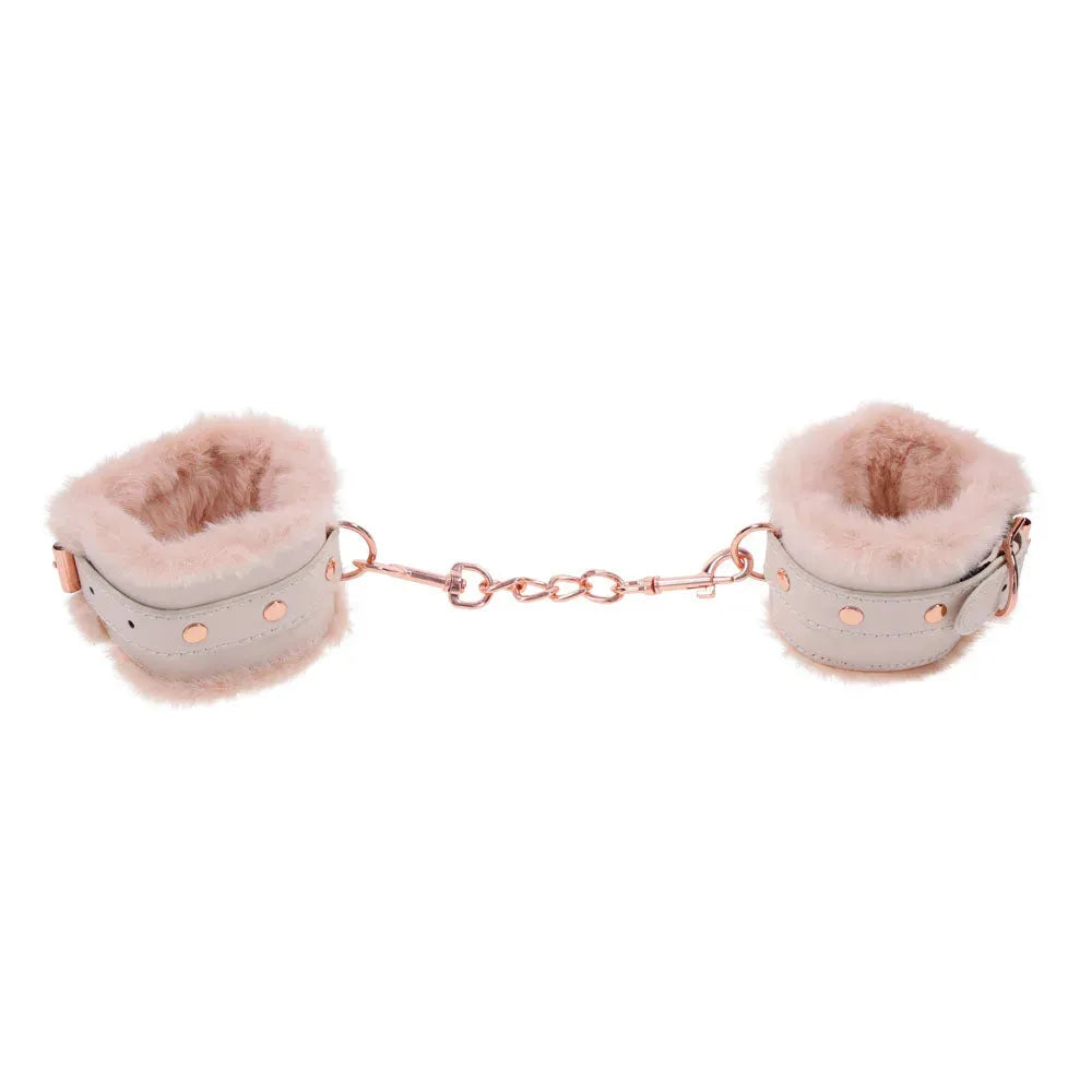 Sex & Mischief Peaches n CreaMe Fur Handcuffs - Take A Peek