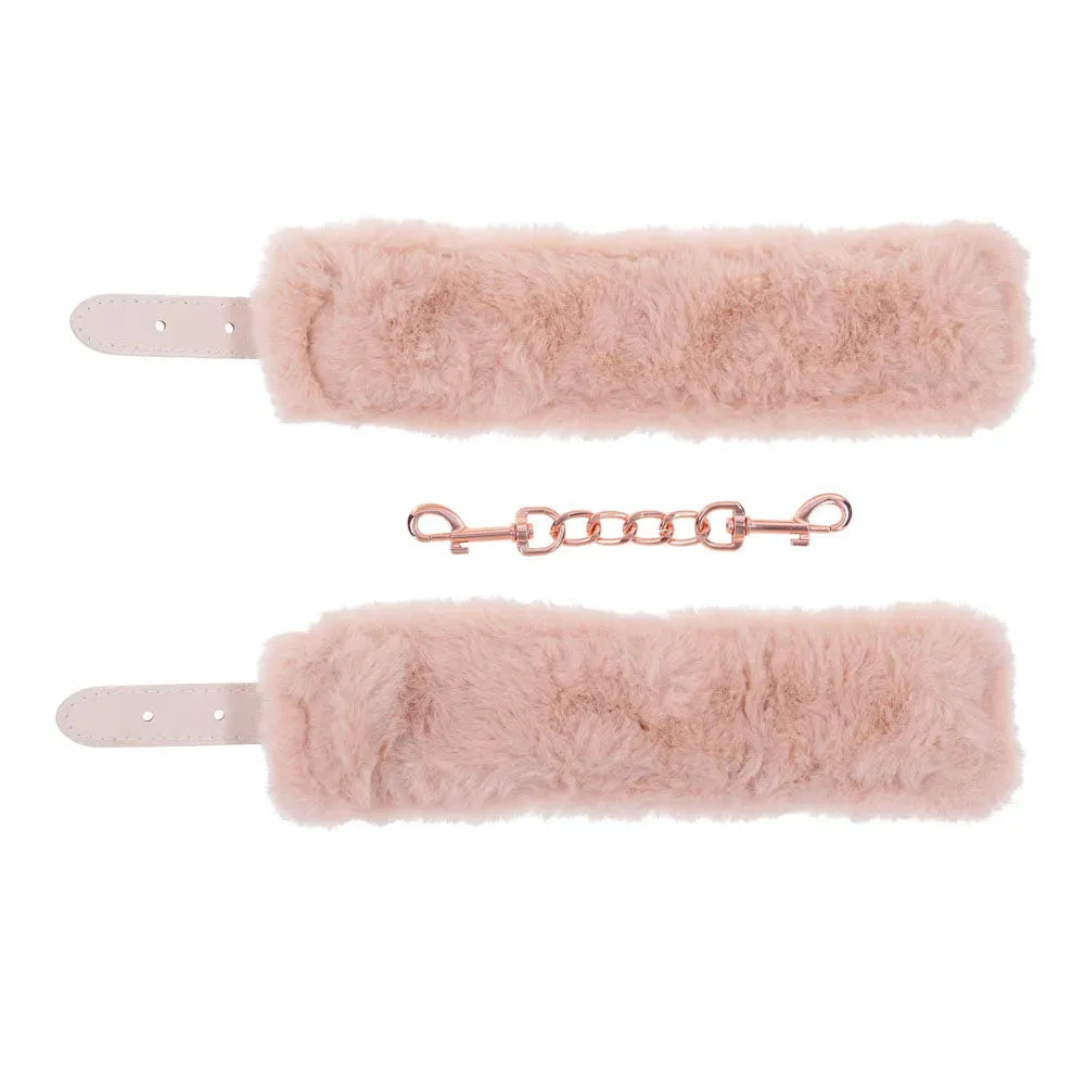Sex & Mischief Peaches n CreaMe Fur Handcuffs - Take A Peek