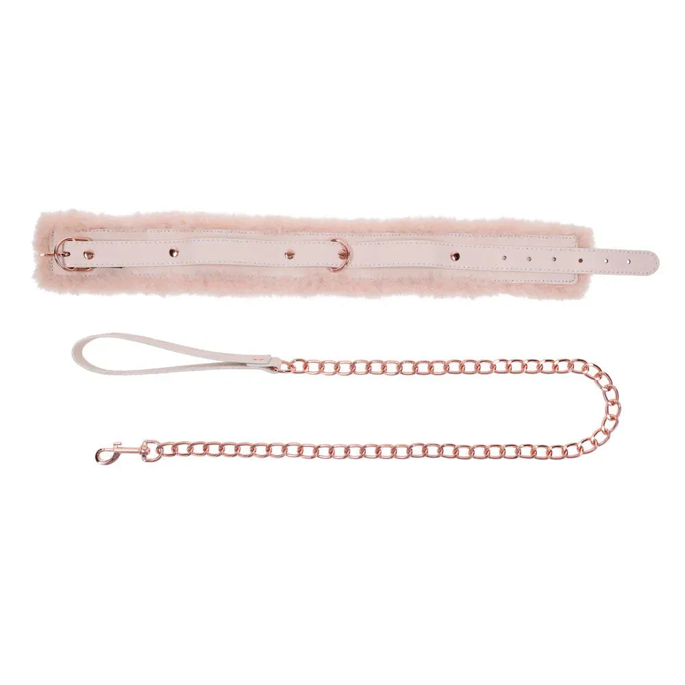 Sex & Mischief Peaches n CreaMe Fur Collar & Leash - Take A Peek