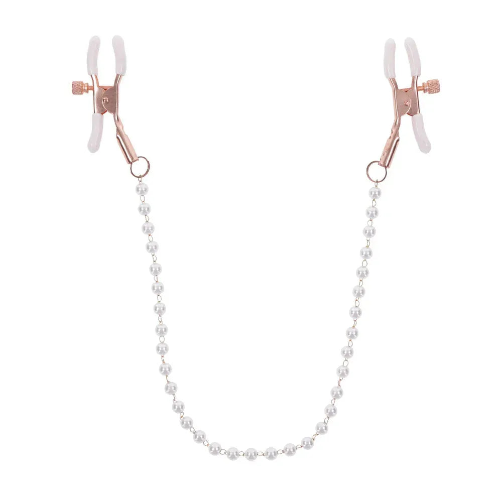 Sex & Mischief Peaches n CreaMe Pearl Nipple Clamps - Take A Peek