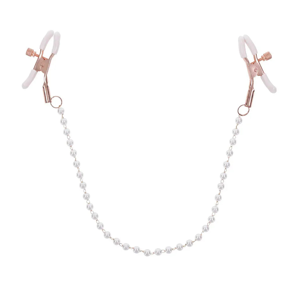 Sex & Mischief Peaches n CreaMe Pearl Nipple Clamps - Take A Peek