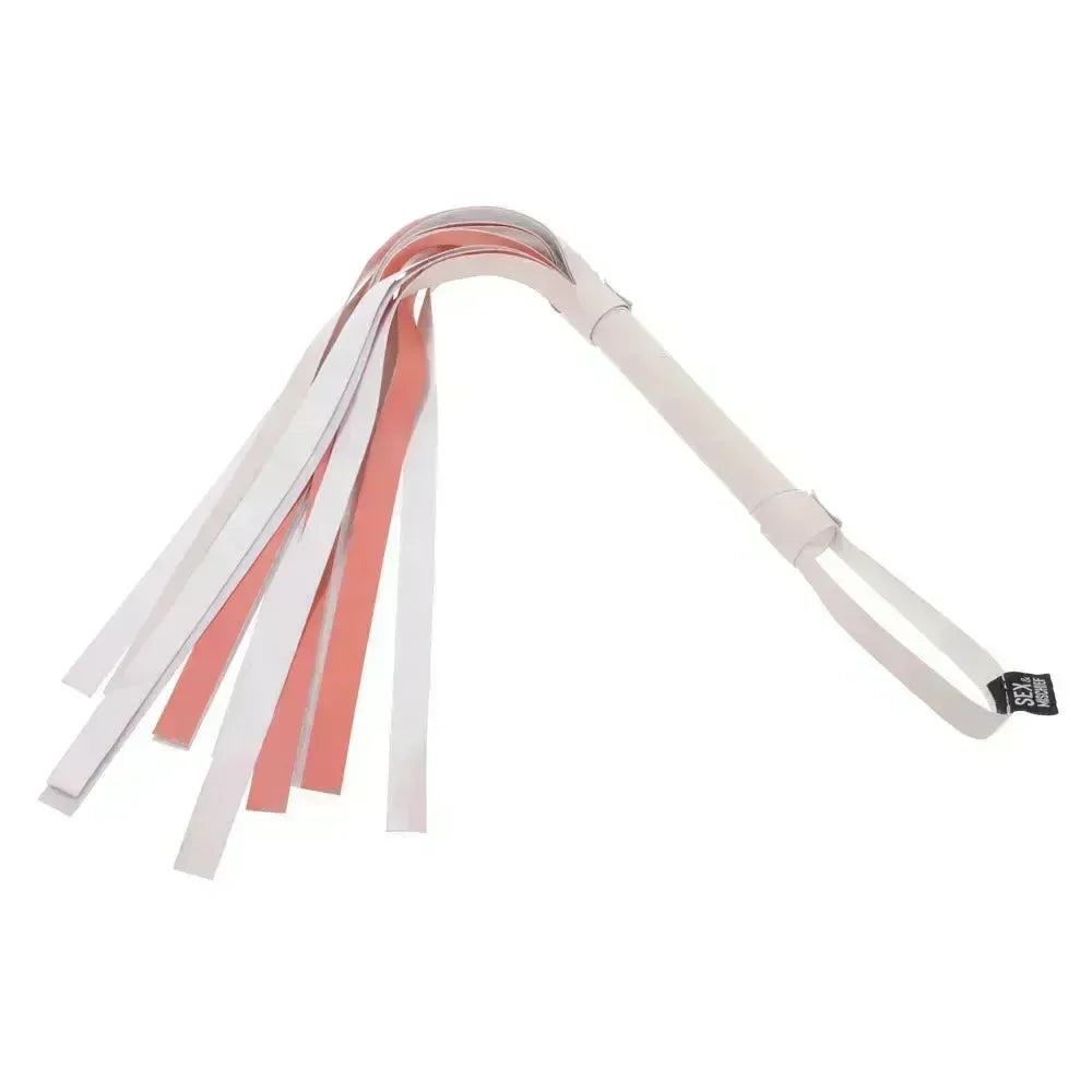 Sex & Mischief Peaches n CreaMe Stripe Flogger - Peach 80 cm Flogger Whip - Take A Peek