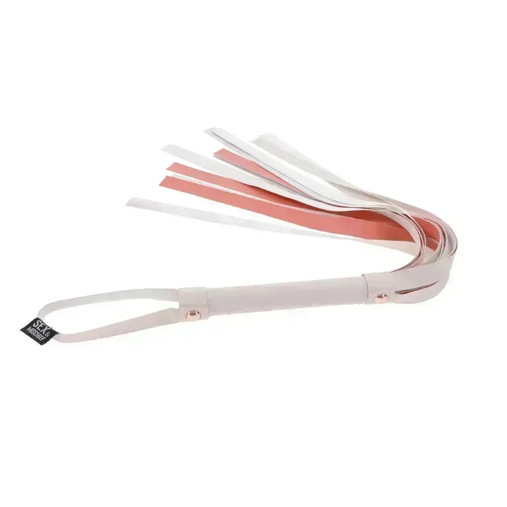 Sex & Mischief Peaches n CreaMe Stripe Flogger - Peach 80 cm Flogger Whip - Take A Peek