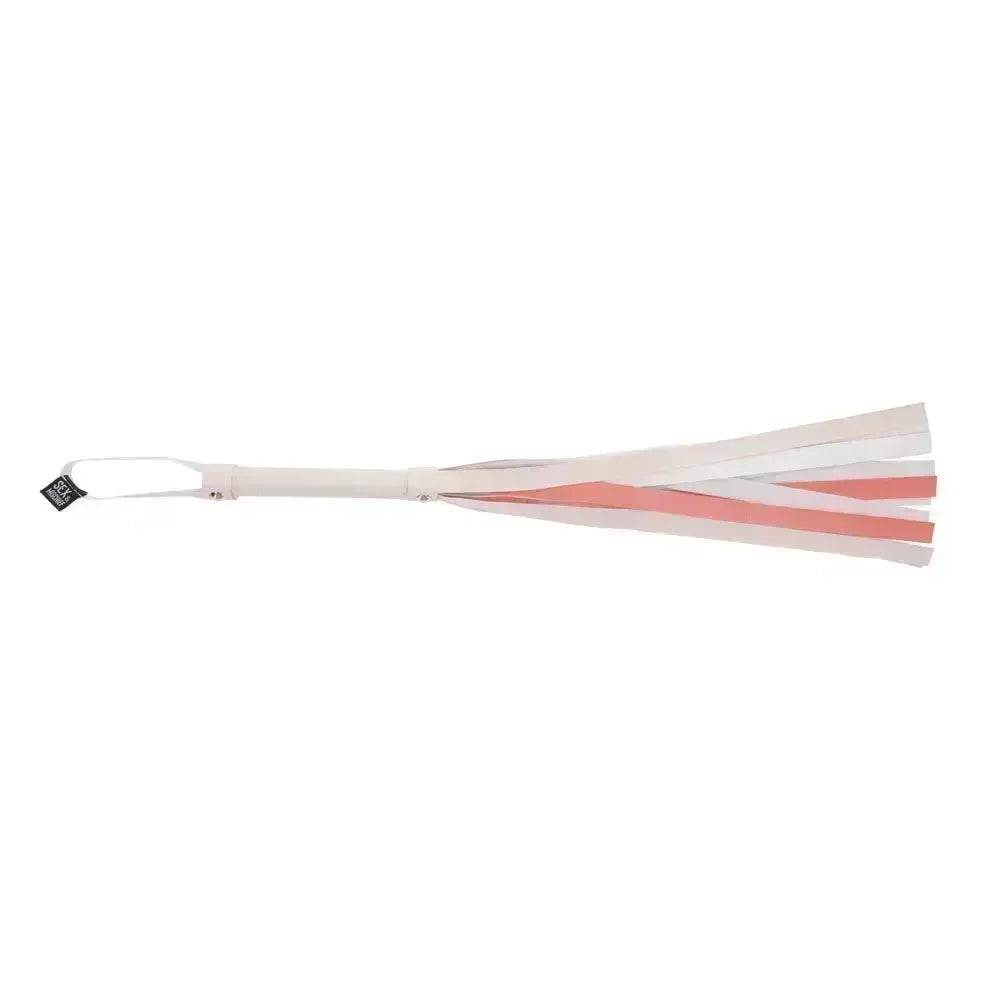 Sex & Mischief Peaches n CreaMe Stripe Flogger - Peach 80 cm Flogger Whip - Take A Peek