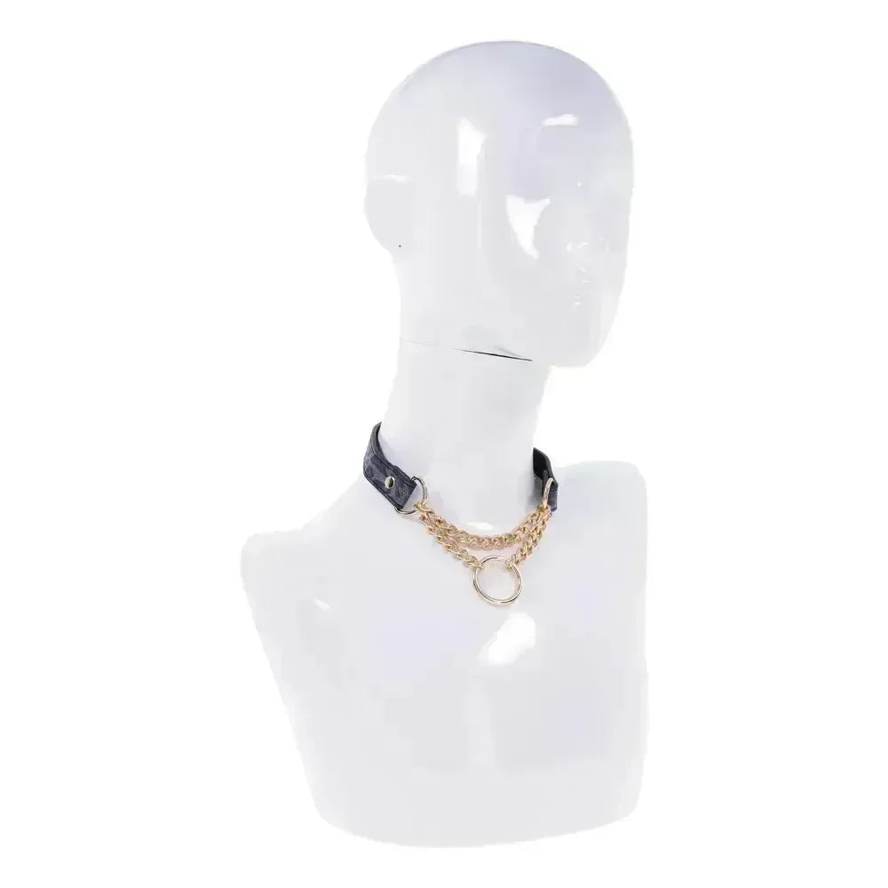 Sex & Mischief Cougar Day Collar - Navy /Gold Collar - Take A Peek