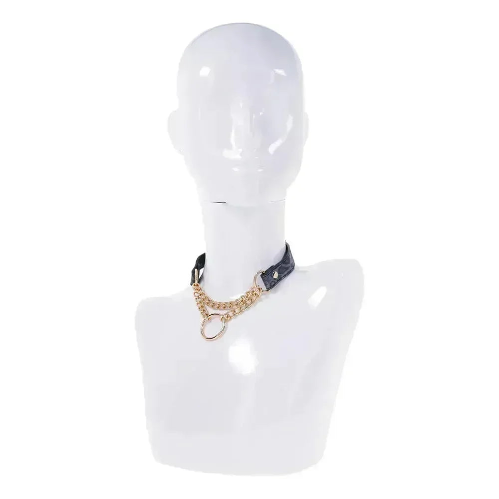 Sex & Mischief Cougar Day Collar - Navy /Gold Collar - Take A Peek