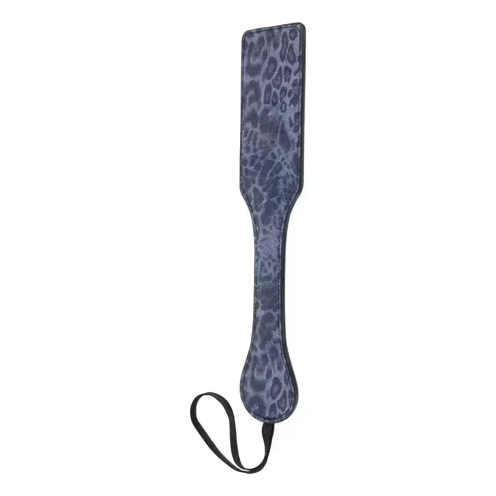 Sex & Mischief Cougar Studded Paddle - Navy Paddle with Gold Studs - Take A Peek
