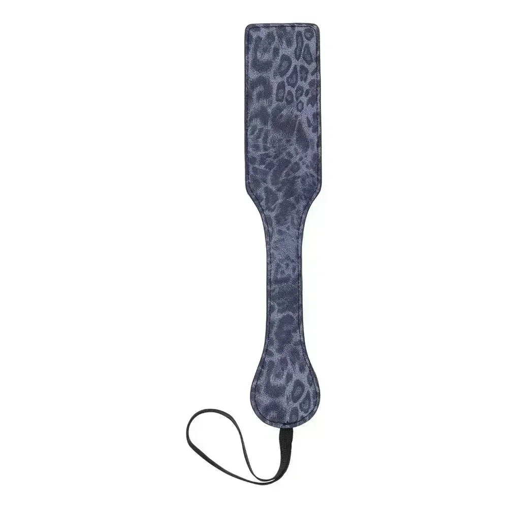 Sex & Mischief Cougar Studded Paddle - Navy Paddle with Gold Studs - Take A Peek