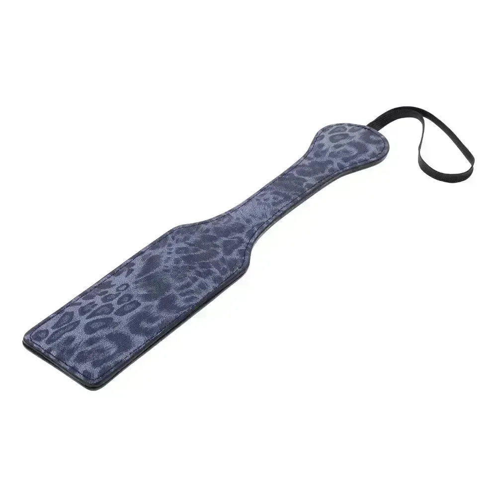 Sex & Mischief Cougar Studded Paddle - Navy Paddle with Gold Studs - Take A Peek