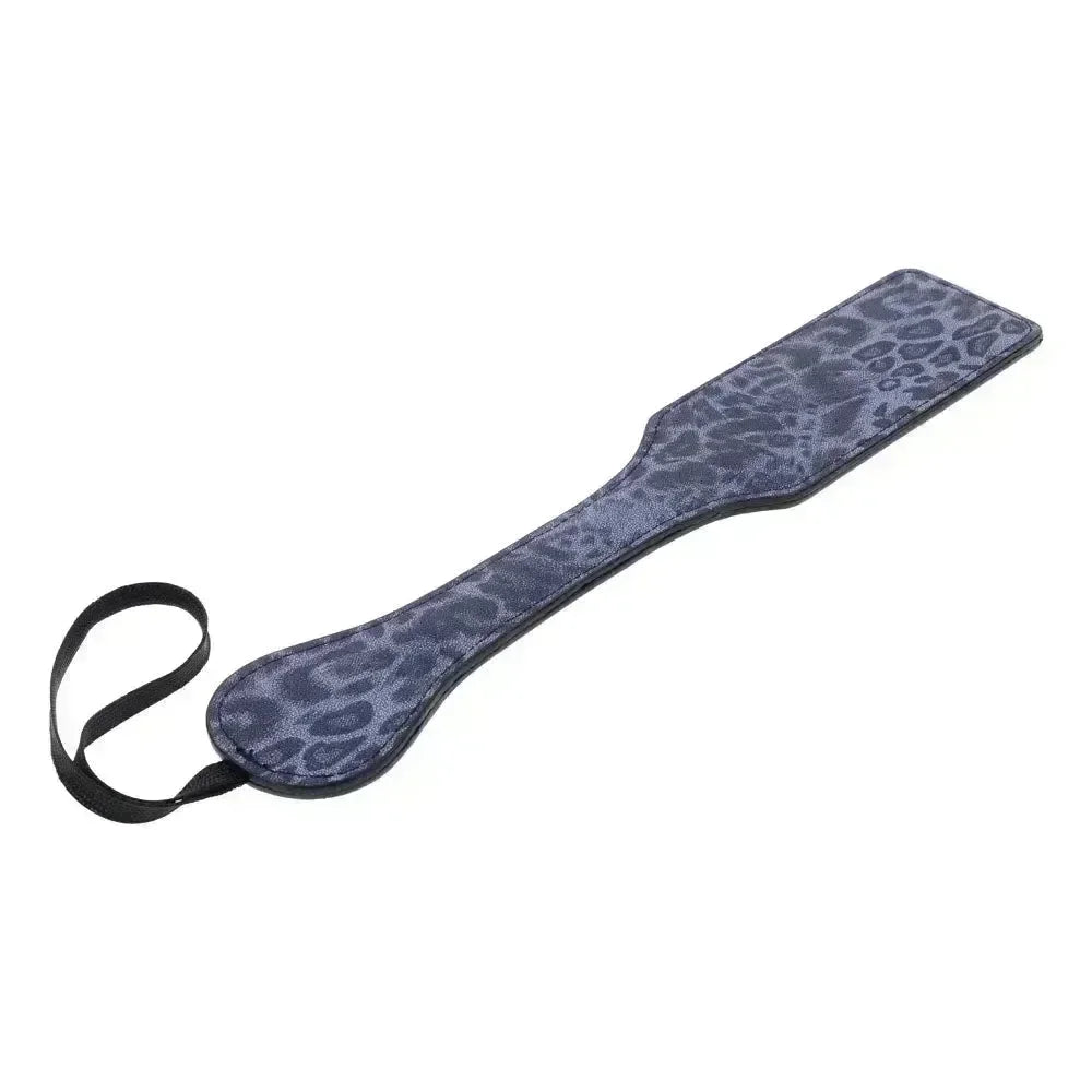 Sex & Mischief Cougar Studded Paddle - Navy Paddle with Gold Studs - Take A Peek