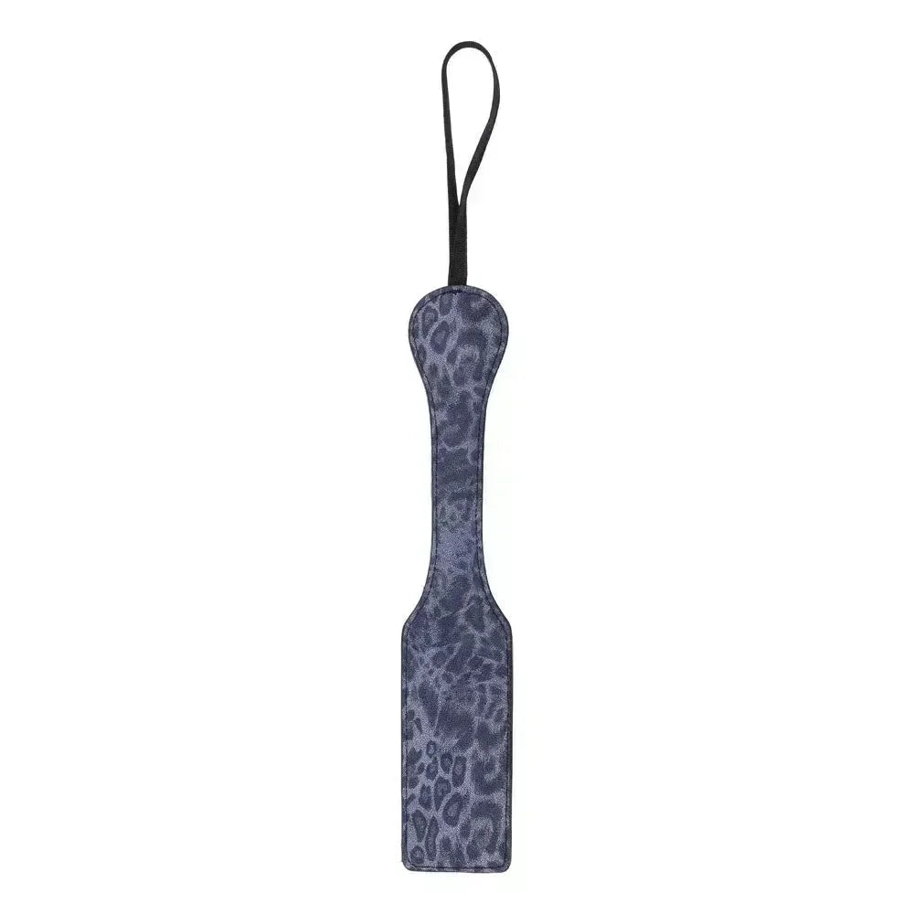 Sex & Mischief Cougar Studded Paddle - Navy Paddle with Gold Studs - Take A Peek