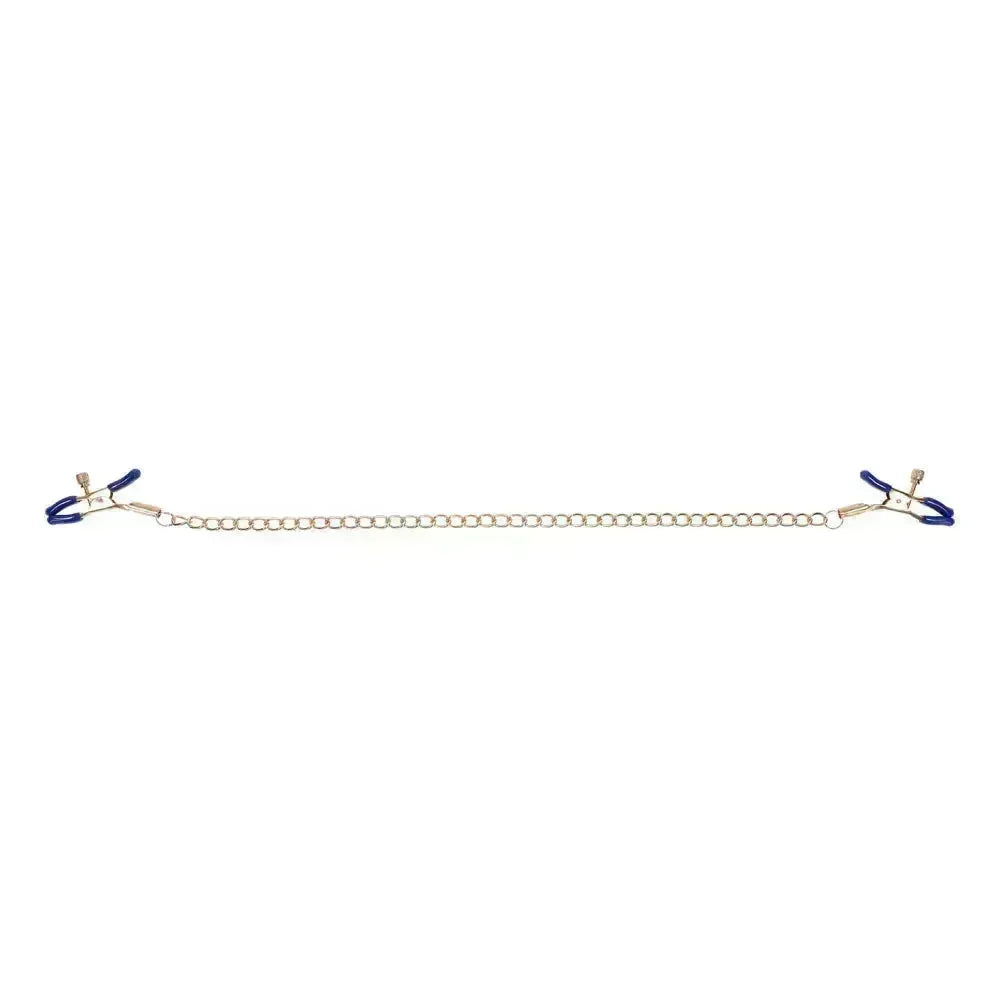 Sex & Mischief Cougar Chained Nipple Clamps - Gold Nipple Clamps with Cougar Chain - Take A Peek