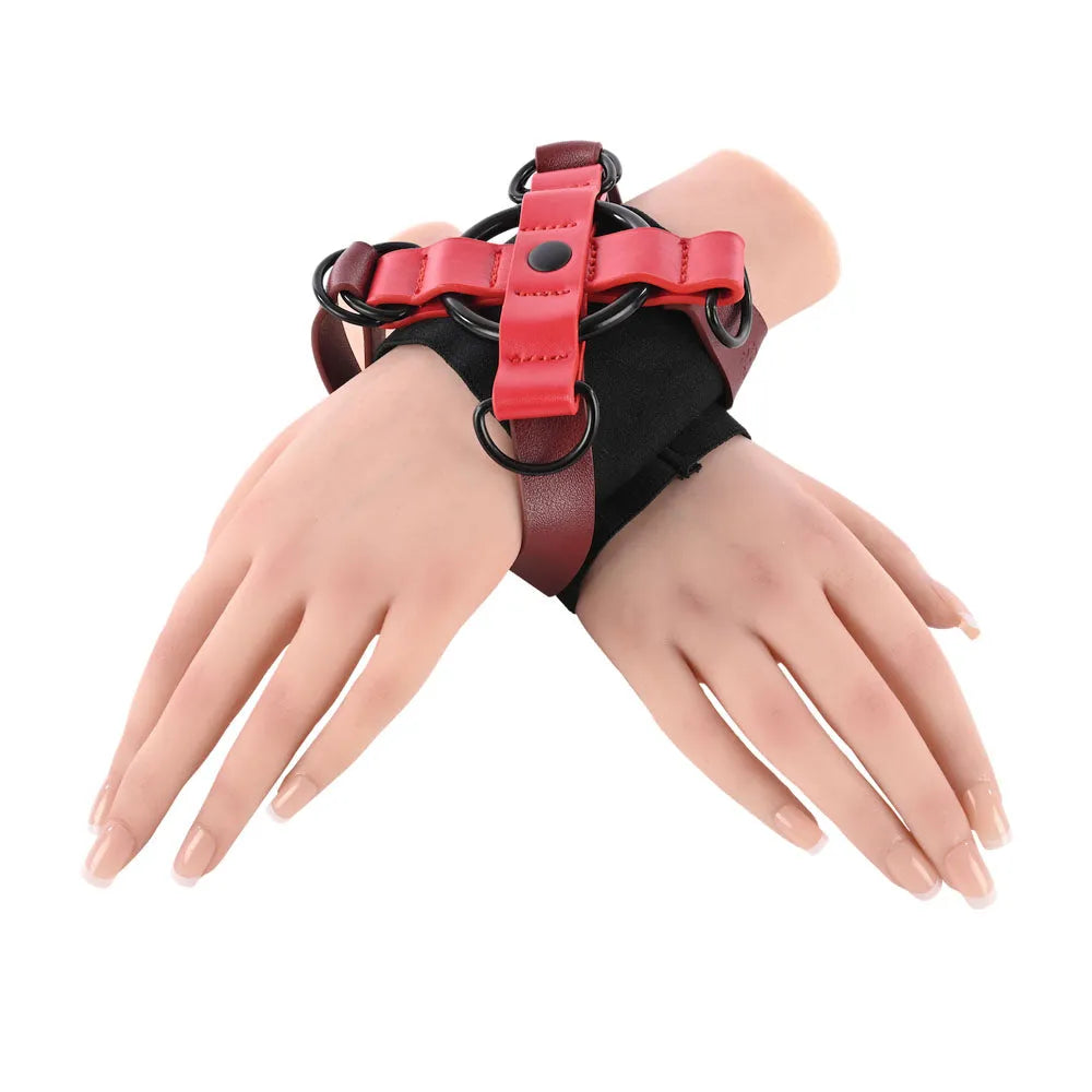 S&M Exs & Ohs Cross Cuffs - /Black Restraints - Take A Peek