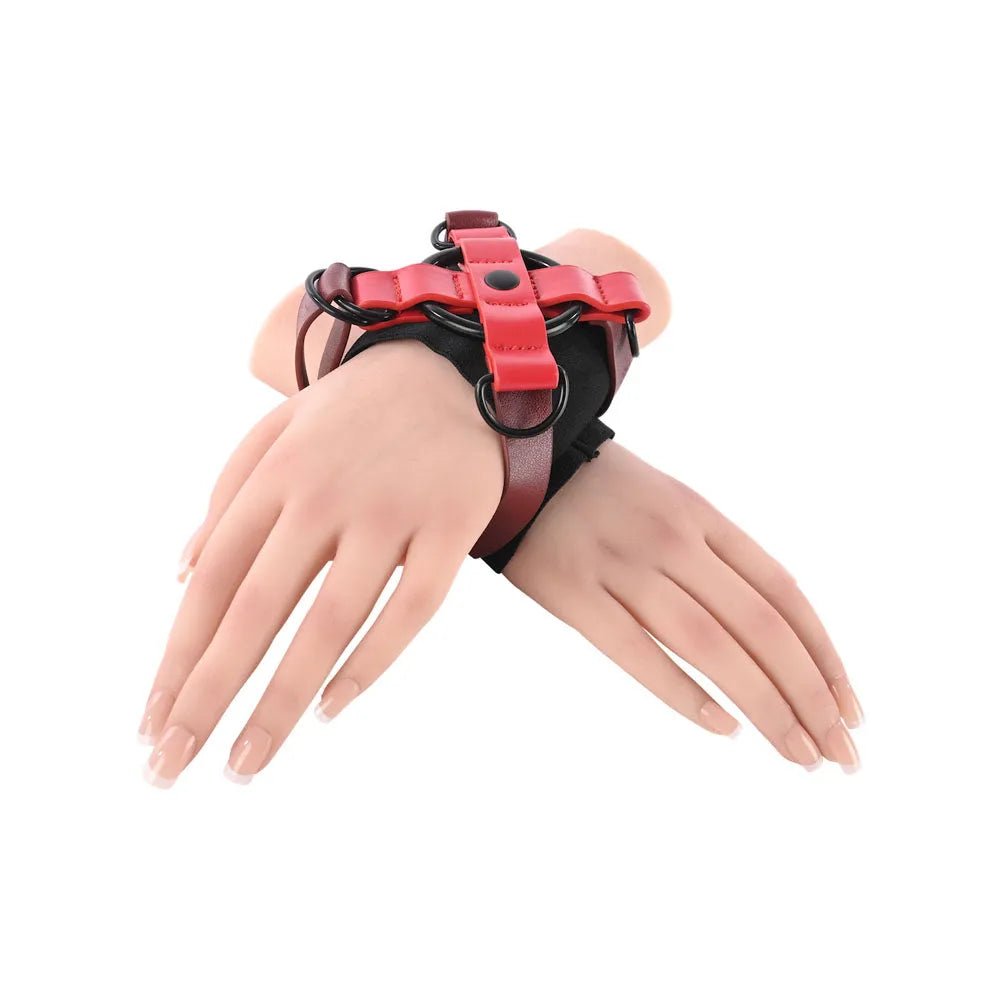 S&M Exs & Ohs Cross Cuffs - /Black Restraints - Take A Peek