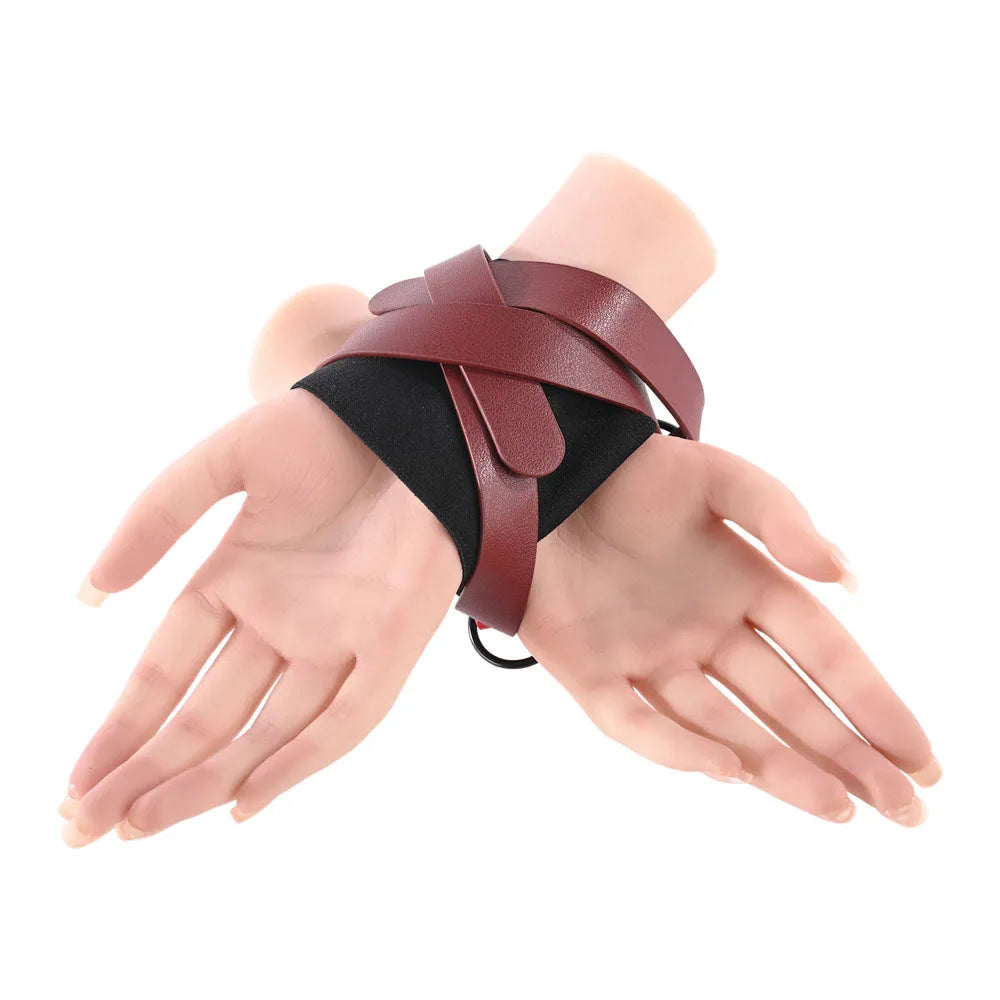 S&M Exs & Ohs Cross Cuffs - /Black Restraints - Take A Peek