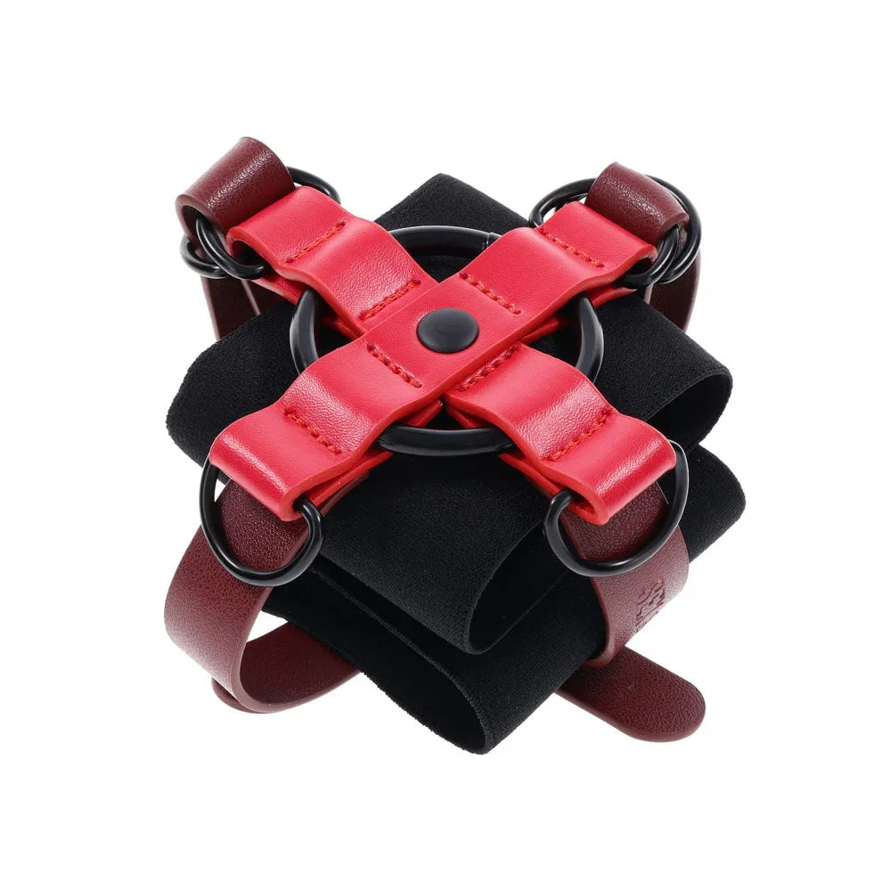 S&M Exs & Ohs Cross Cuffs - /Black Restraints - Take A Peek