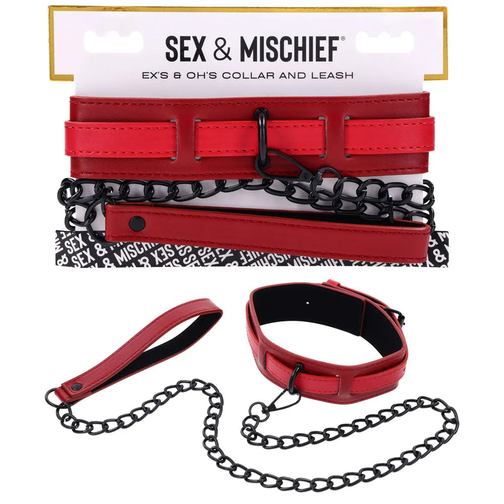 S&M Exs & Ohs Collar and Leash - Neck Restraint - Take A Peek