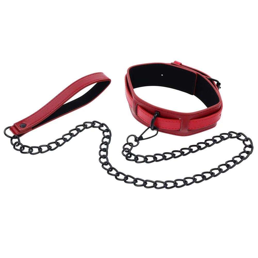 S&M Exs & Ohs Collar and Leash - Neck Restraint - Take A Peek