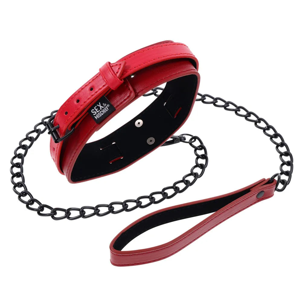 S&M Exs & Ohs Collar and Leash - Neck Restraint - Take A Peek