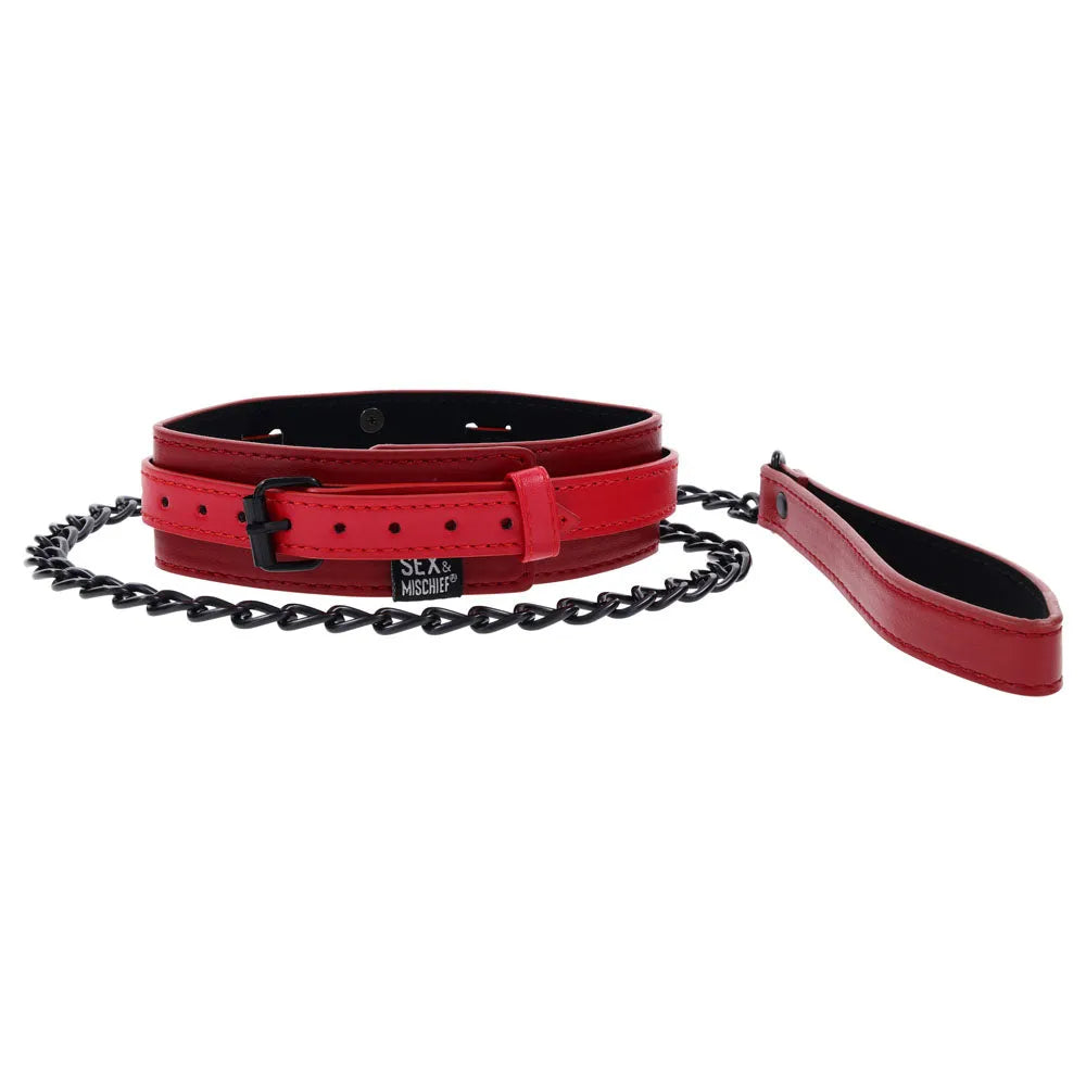 S&M Exs & Ohs Collar and Leash - Neck Restraint - Take A Peek