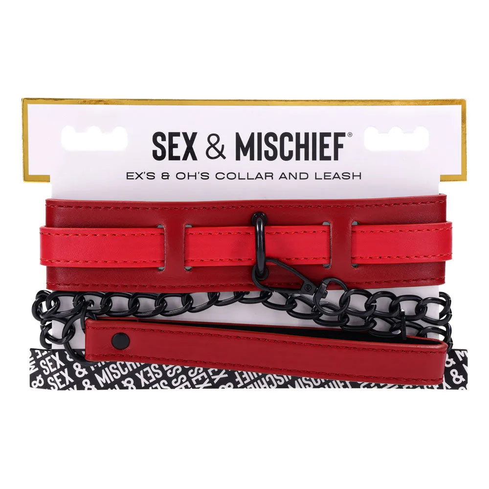 S&M Exs & Ohs Collar and Leash - Neck Restraint - Take A Peek