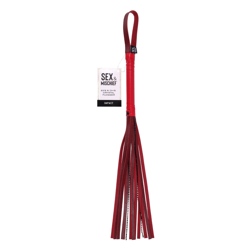 Sex & Mischief Exs & Ohs Crystal Flogger - Flogger Whip - Take A Peek