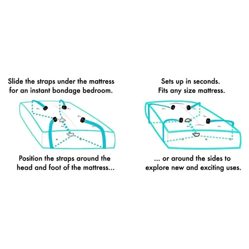 Sex & Mischief Bed Bondage Restraint Kit - Take A Peek