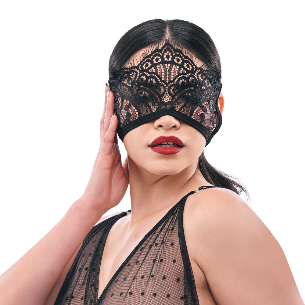 S&M Veiled Vision Lace Blindfold - Lace Blindfold - Take A Peek