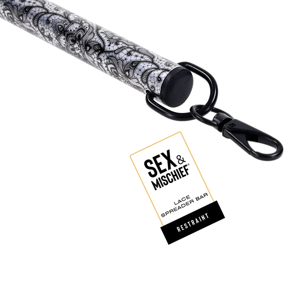 Sex & Mischief Lace Spreader Bar - Restraint Bar - Take A Peek